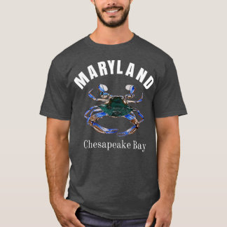 Maryland Chesapeake Bay, målat blått krabba T Shirt