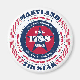 Maryland Circle Typography Souvenir Magnet