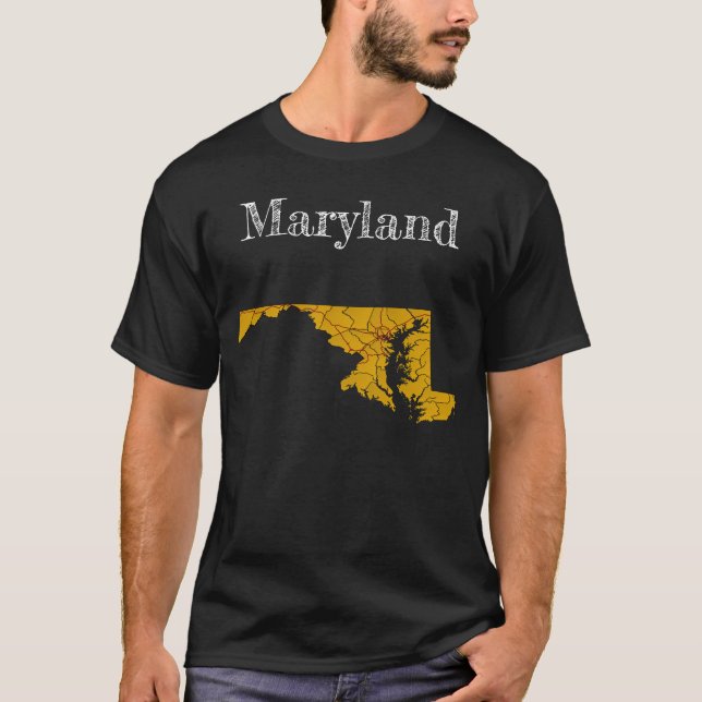 Maryland Countyn & Interstates T Shirt (Framsida)