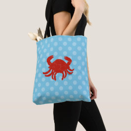 Maryland Crab Blue Polka Dots Hund Resväska Tygkasse