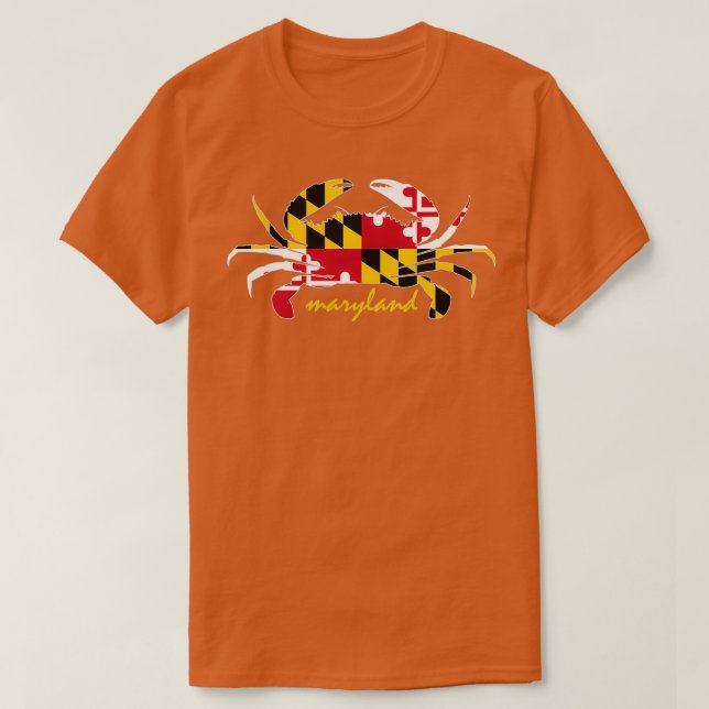 Maryland Crab Cute State Pride Flagga T Shirt (Design framsida)