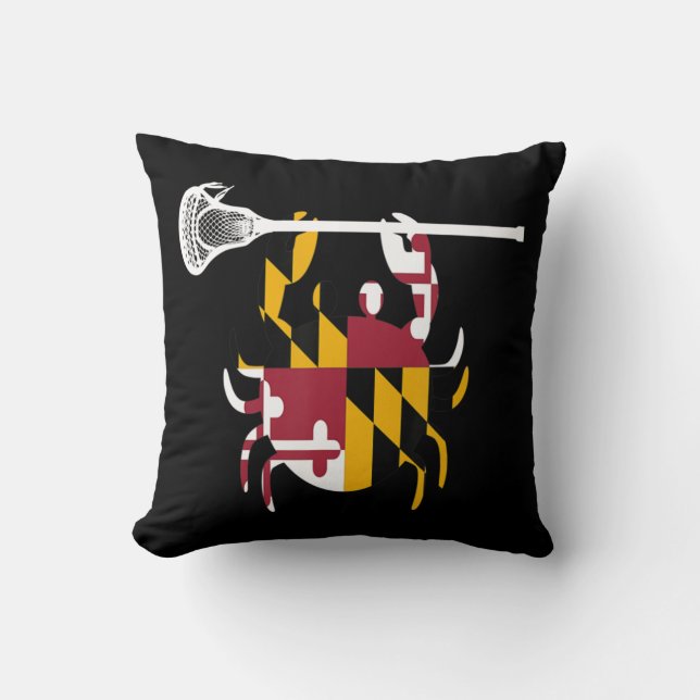 Maryland Crab Lacrosse Boys Stick LAX Sister Broth Kudde (Framsida)
