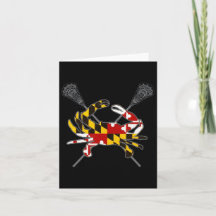 Maryland Crab Lacrosse Crossed Stick Md Flagga Mat Kort