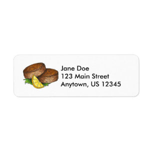 Maryland Crabtårta Crab Cake Seafood Cakes Labels Returadress Etikett