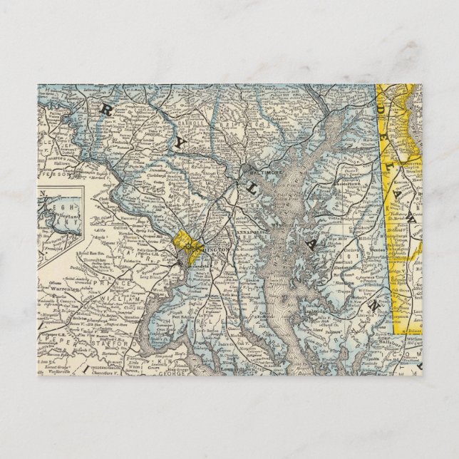 Maryland, DC och Delaware Vykort (Framsida)