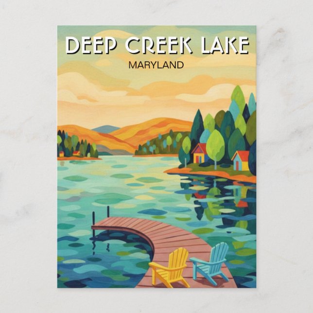 Maryland Deep Creek Lake Resor Vykort (Framsida)