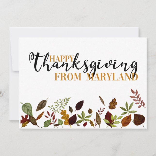 Maryland Fall Foliage Thanksgiving Card Julkort (Framsida)