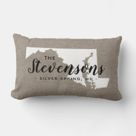 Maryland Family Monogram State Dekorativ kudde