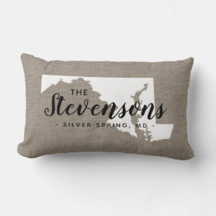 Maryland Family Monogram State Dekorativ kudde