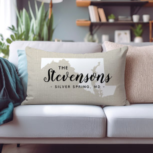 Maryland Family Monogram State Dekorativ kudde