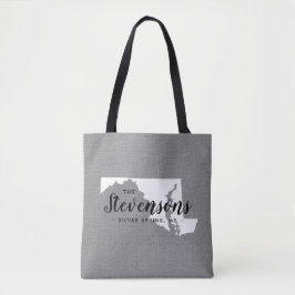 Maryland Family Monogram State Tote Bag Tygkasse