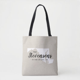 Maryland Family Monogram State Tote Bag Tygkasse