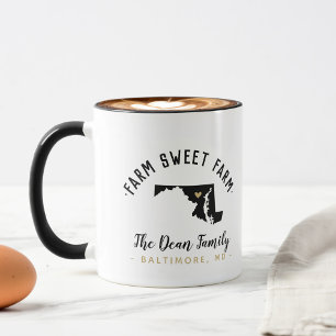 Maryland Farm Sweet Farm Family Monogram Mugg