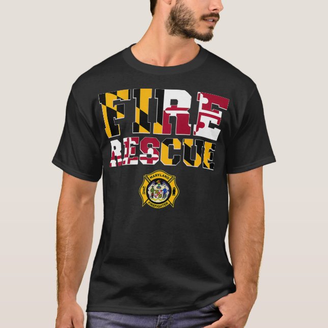 Maryland Fire Rädding Department Firefighters T Shirt (Framsida)