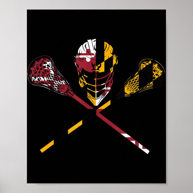 Maryland Flag Lacrosse Boys Men's Women's College  Poster (Framsidan)