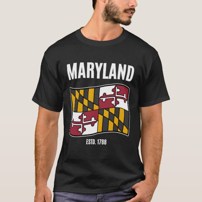 Maryland flagga 1788 t shirt (Framsida)