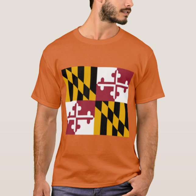 Maryland flagga 2 t shirt (Framsida)