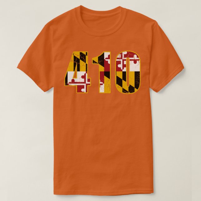 Maryland Flagga 410 Area Code T Shirt (Design framsida)