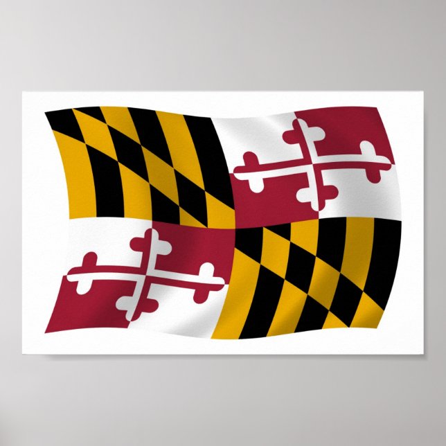 Maryland Flagga Affisch Print (Framsidan)