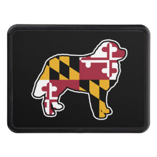 Maryland Flagga Bernese Mountain Hund Silhouette Dragkroksskydd