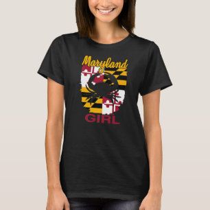 Maryland Flagga Blue Crab Maryland Girl T Shirt