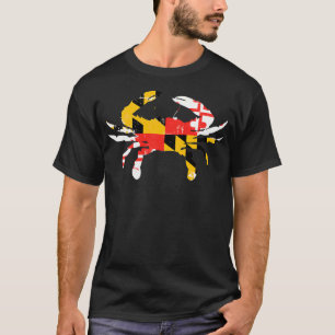 Maryland Flagga Crab Distress 1 T Shirt