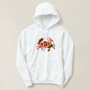 Maryland Flagga Crab Hoodie