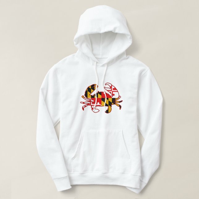 Maryland Flagga Crab Hoodie (Design framsida)