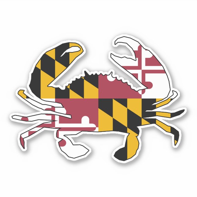 Maryland Flagga Crab Klistermärken (Framsida)