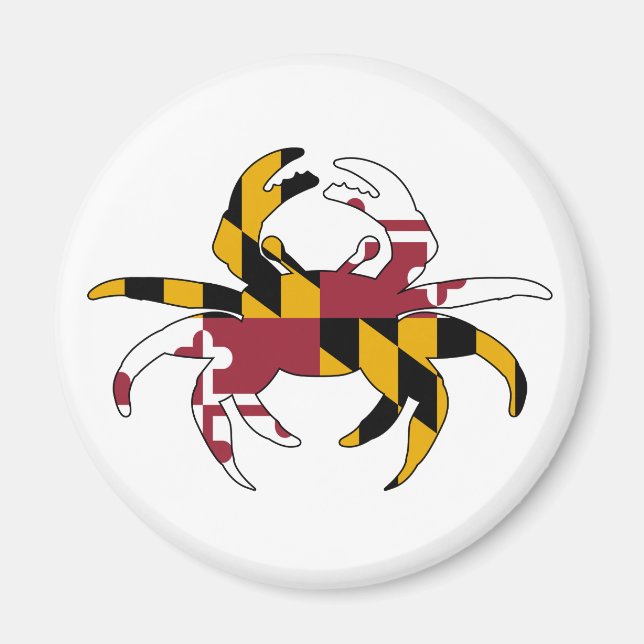 Maryland Flagga Crab Magnet (Framsidan)