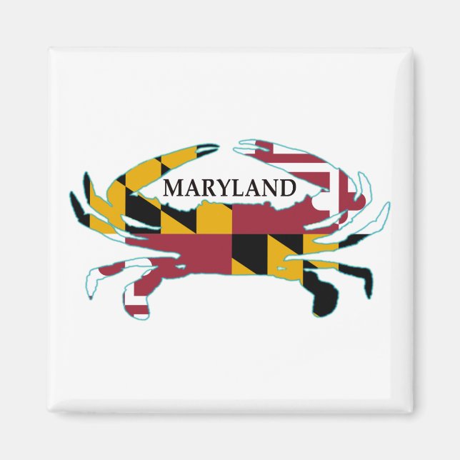 Maryland Flagga Crab Magnet (Framsidan)