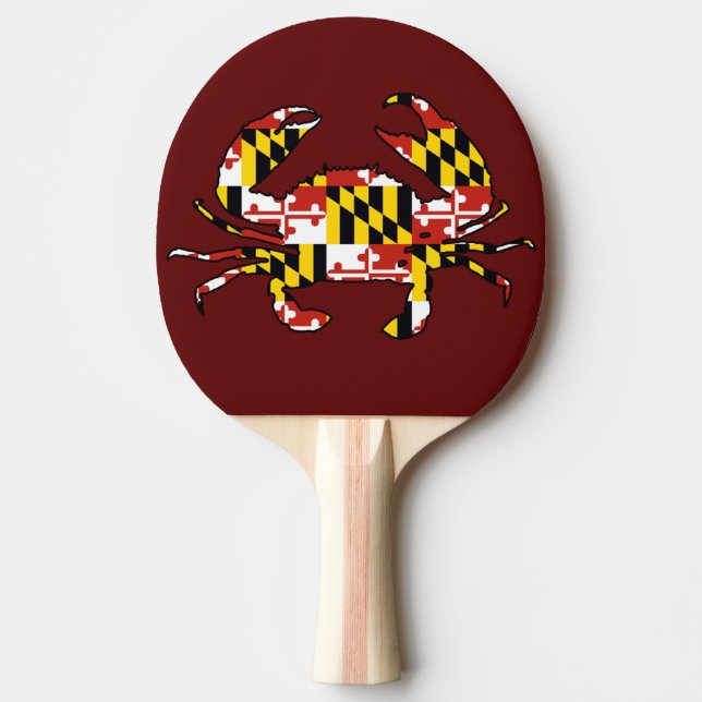 Maryland flagga crab ping pong paddle pingisracket (Framsidan)