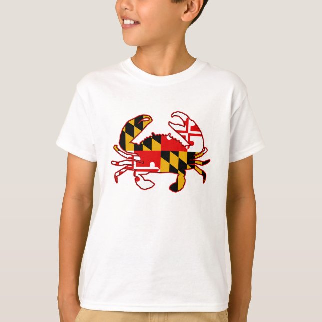 Maryland Flagga Crab T Shirt (Framsida)
