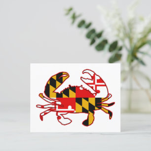 Maryland Flagga Crab Vykort