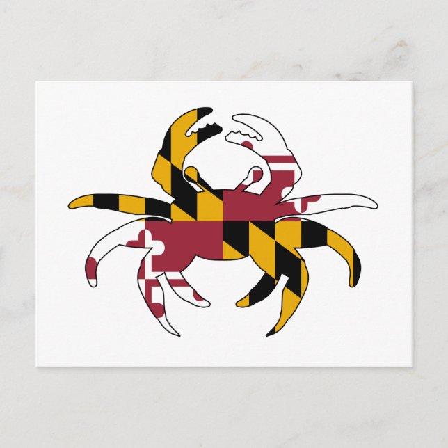Maryland Flagga Crab Vykort (Framsida)