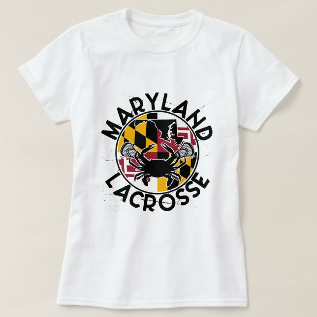 Maryland flagga Crap Lax Lacrosse St T Shirt (Design framsida)