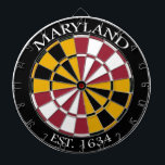Maryland Flagga Dartboard Darttavla<br><div class="desc">Utmärkt bildskärm perfekt för din pub,  garaget,  mancave eller någon annanstans du spelar!</div>