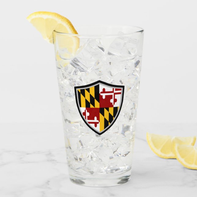 Maryland flagga glaskopp (Framsida Ice)