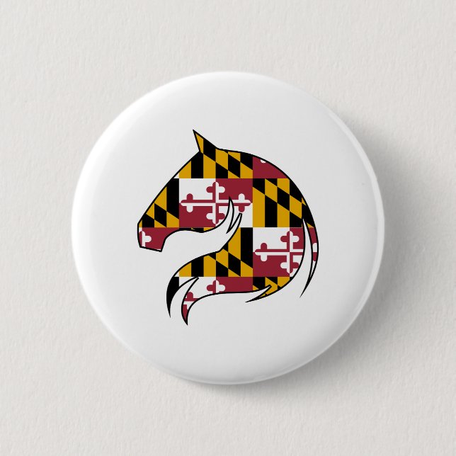 Maryland Flagga Häst Knapp (Framsida)