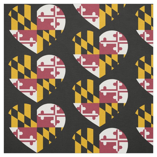 Maryland Flagga Heart Tyg (Provkarta)