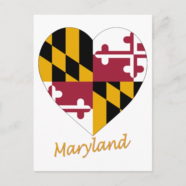 Maryland Flagga Hjärta Vykort (Framsida)