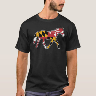 Maryland Flagga Horse Sticker T Shirt