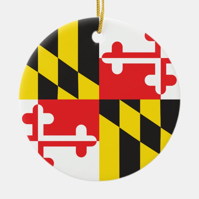 MARYLAND FLAGGA JULGRANSPRYDNAD KERAMIK (Framsidan)