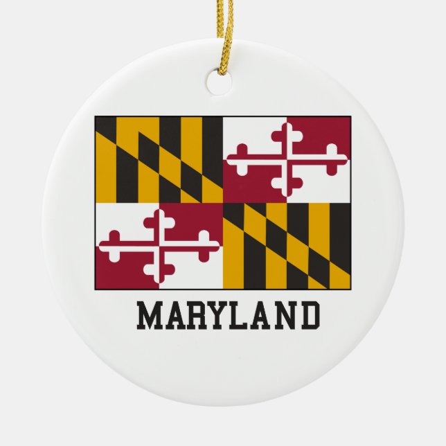 Maryland flagga julgransprydnad keramik (Framsidan)