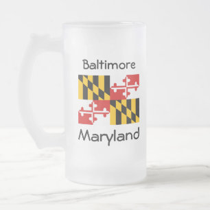 Maryland Flagga Karta City Mugg