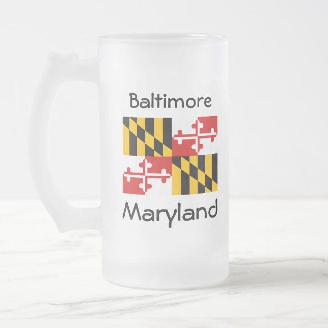 Maryland Flagga Karta City Mugg (Vänster)