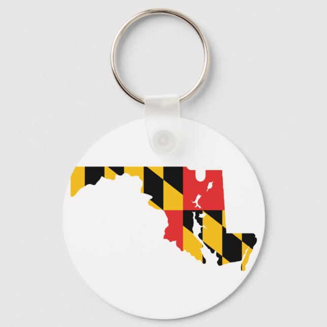 Maryland Flagga Karta Nyckelring (Framsida)