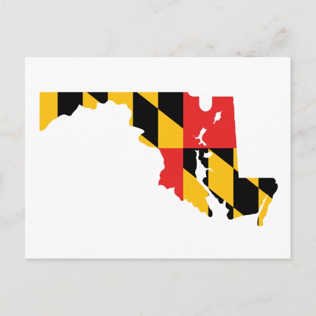 Maryland Flagga Karta Vykort (Framsida)