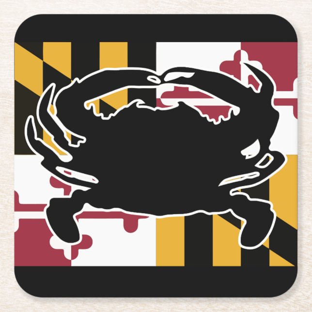 Maryland-Flagga/Krabba-underlägg Underlägg Papper Kvadrat (Framsidan)