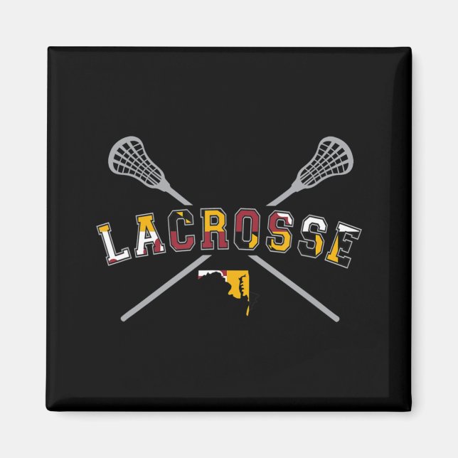Maryland Flagga Lacrosse Boys Manar College LAX St Magnet (Framsidan)